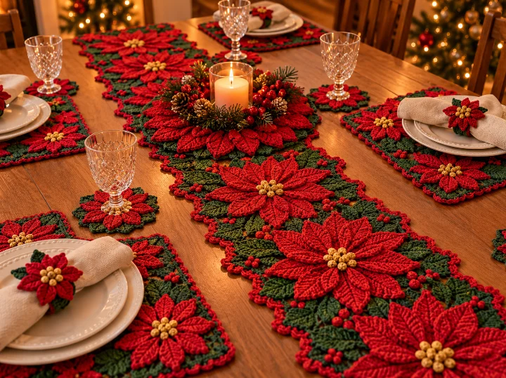 Collezione Stella di Natale all'uncinetto